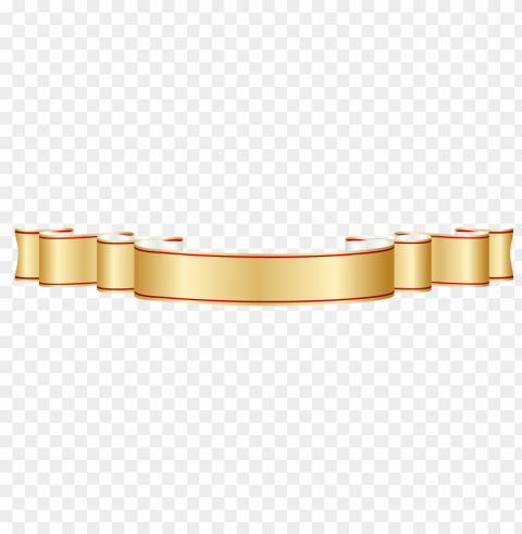 Gold Ribbon Transparent PNG Object With Isolation