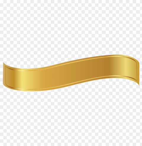 Gold Ribbon Clean Background Isolated PNG Image