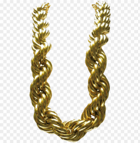 gold rope chain Clear Background PNG Isolated Subject