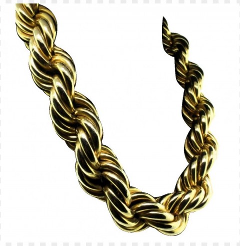 gold rope chain Clear PNG file