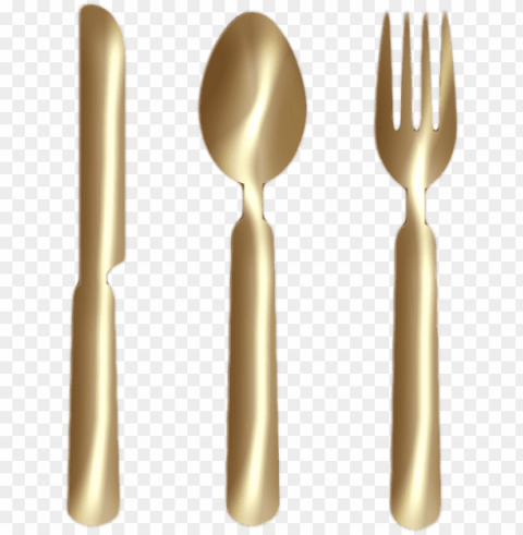 gold spoon and fork Free PNG images with transparent layers compilation