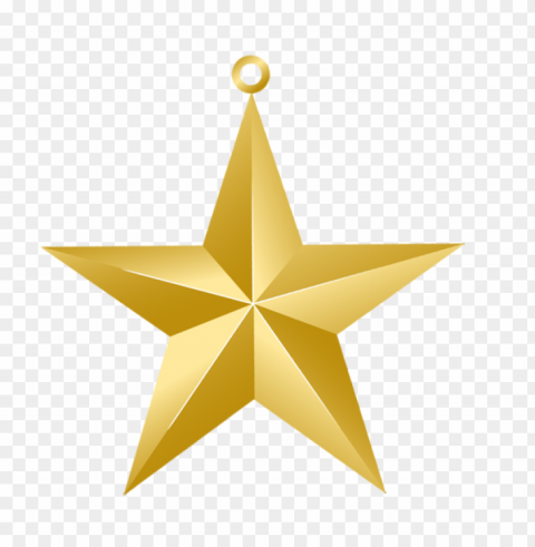 gold star christmas ornament Transparent PNG Isolated Illustrative Element