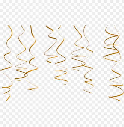 gold streamers PNG images with no background comprehensive set