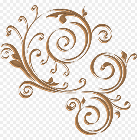 Gold Swirl Design Isolated Illustration In Transparent PNG