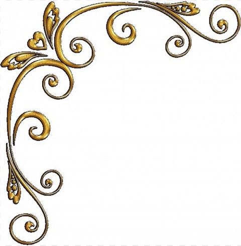 gold swirls Clear Background Isolation in PNG Format