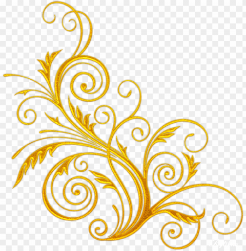 gold swirls Clear background PNG elements