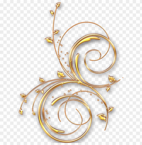 gold swirls Clear Background PNG Isolated Graphic