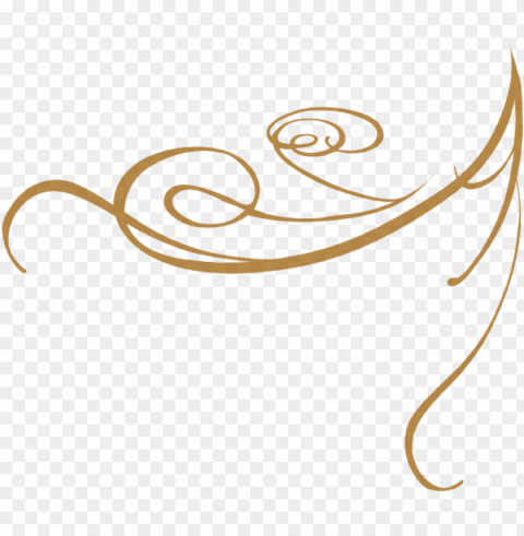 gold swirls PNG transparent designs for projects