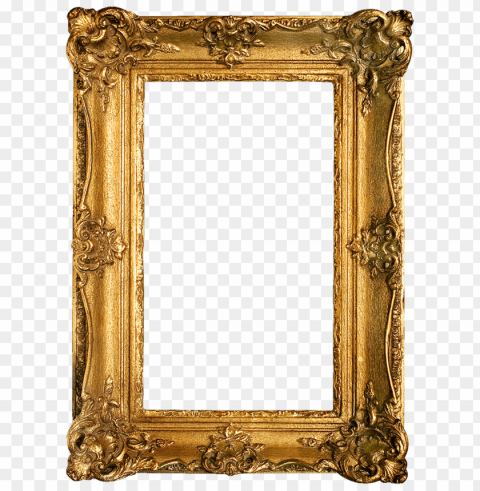gold vintage frame Clean Background Isolated PNG Graphic