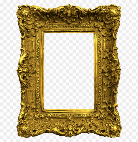 gold vintage frame Clean Background Isolated PNG Graphic Detail