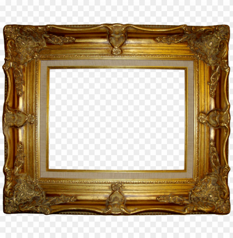 gold vintage frame CleanCut Background Isolated PNG Graphic