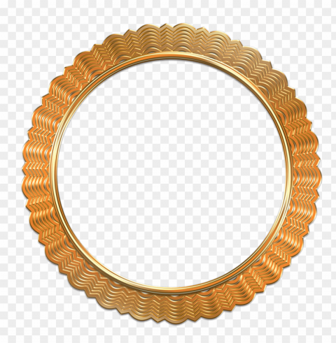 Gold Vintage Frame Clear Background Isolated PNG Icon