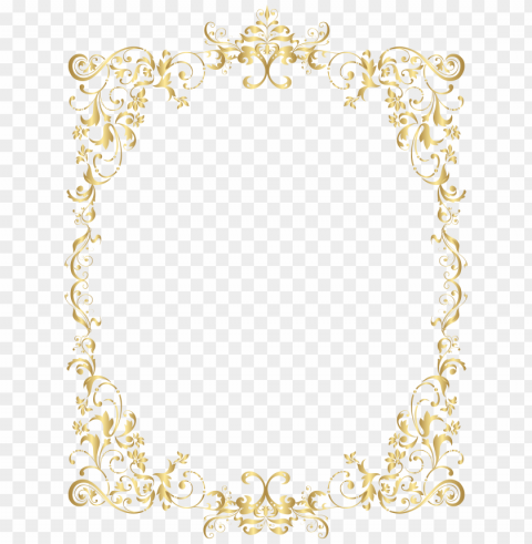 gold wedding border Transparent PNG art