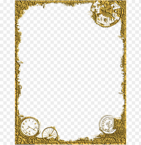 gold wedding border Isolated Illustration with Clear Background PNG