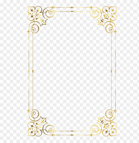 gold wedding border Isolated Item on Clear Transparent PNG
