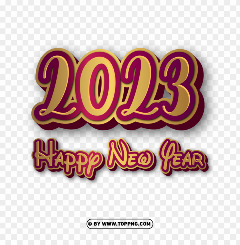 golden 2023 happy new year without sparkling stars PNG images with no background necessary