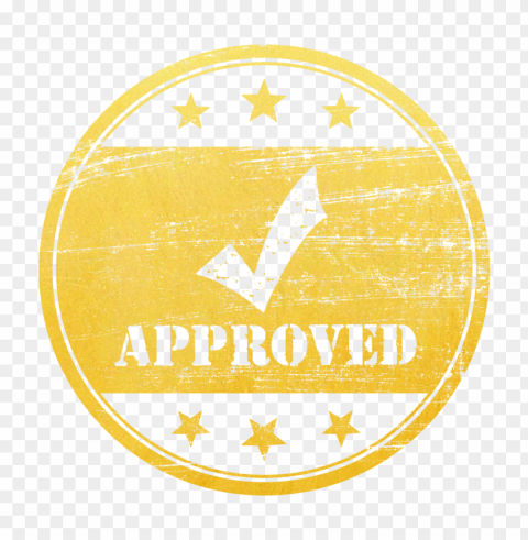 golden gold round approved stamp with check icon PNG images with high transparency
