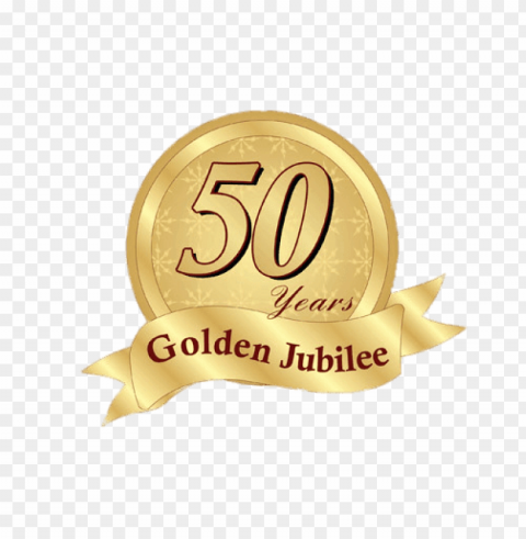golden jubilee badge Isolated Element in Transparent PNG