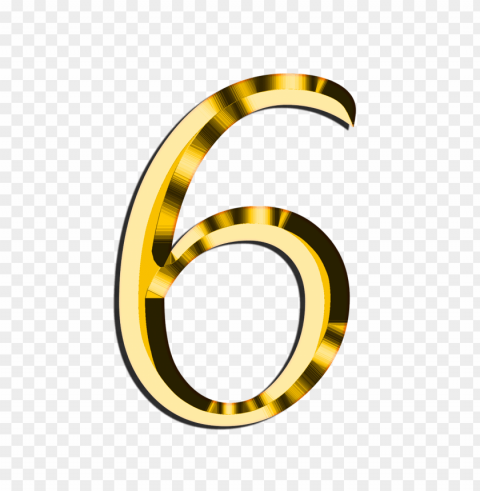 golden number 6 PNG files with transparency
