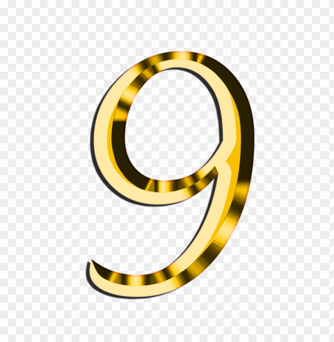 golden number 9 PNG files with transparent canvas collection