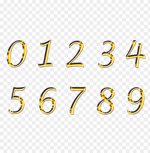 golden number serie PNG files with transparent canvas extensive assortment