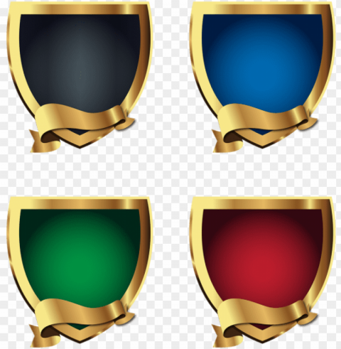 golden shields logo icon badges collection shield - icon ClearCut Background PNG Isolated Subject