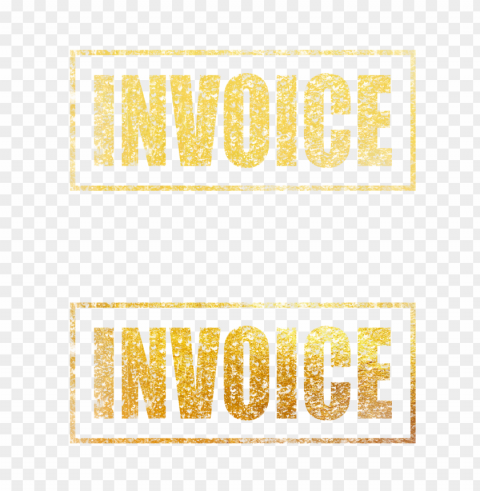 golden yellow invoice business word stamp PNG images with no background comprehensive set