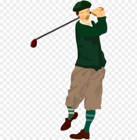 Golfer PNG Image Isolated On Transparent Backdrop