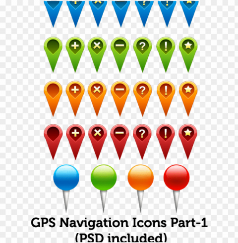 gps navigation icons part-1 - map icons Background-less PNGs