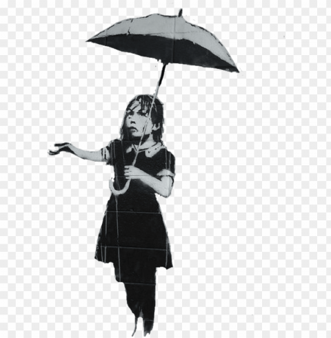 #graffiti #banksy #rain #umbrella #girl #freetoedit - emeril's new orleans PNG images with transparent canvas