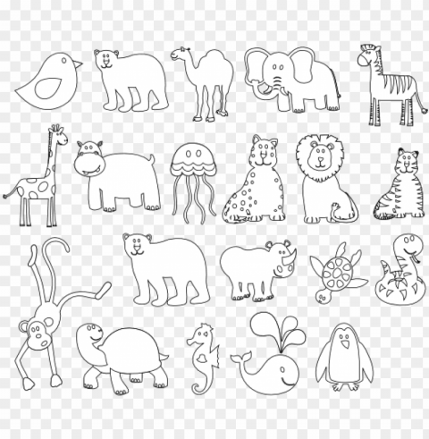 graphics of animals black and white Isolated Illustration in HighQuality Transparent PNG