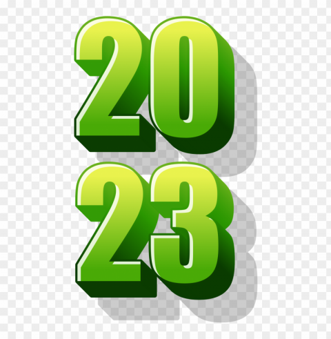 green 3d text 2023 Isolated Graphic on Clear Background PNG