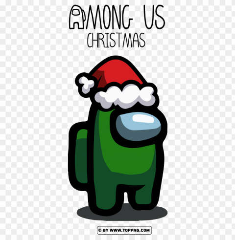 green among us christmas hat background PNG without watermark free