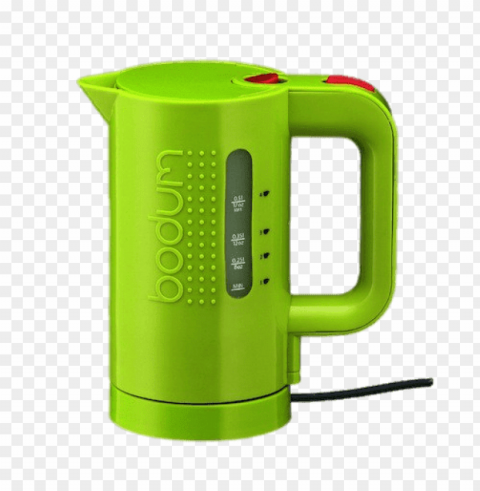 green bodum kettle PNG files with clear backdrop collection