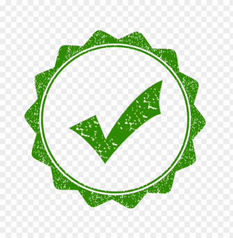green check in round stamp validate true approved PNG images with transparent space
