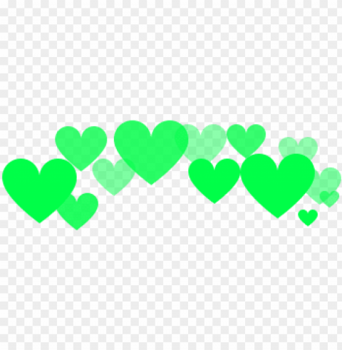 Green Hearts Tumblr Clear Background PNG Elements