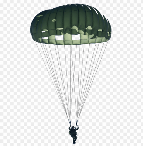 green military parachute PNG with no background for free