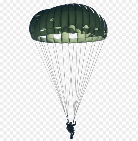 Green Military Parachute PNG With No Background For Free