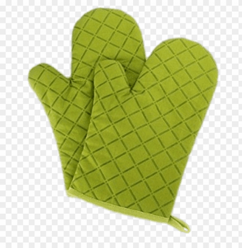green quilted oven mitts HighQuality Transparent PNG Object Isolation