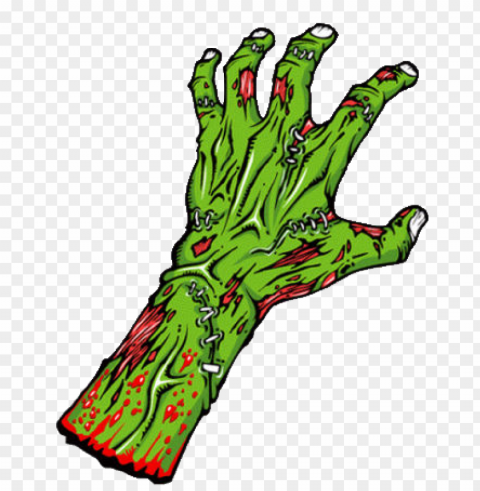 green zombie hand Alpha channel transparent PNG