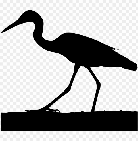 Grey Crane Bird Silhouette PNG Files With No Background Assortment