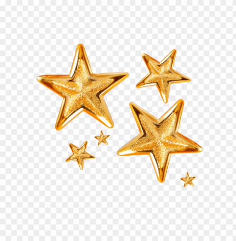 Group Of Christmas Stars Transparent PNG Isolated Item