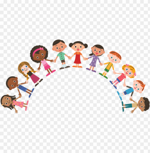 Group Of Kids Isolated PNG Element With Clear Transparency