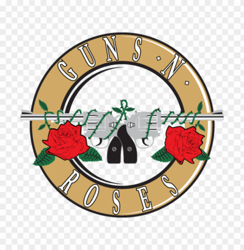 guns n roses logo vector Transparent Background PNG Isolated Art
