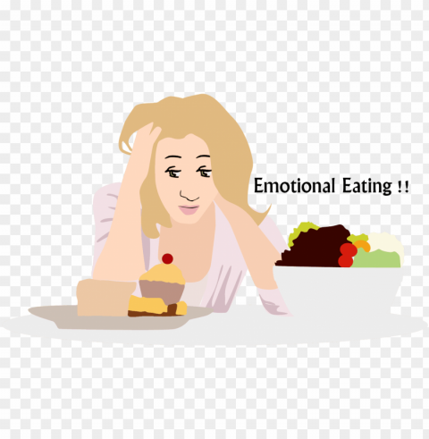 habitual emotional eating can cause obesity problems - emotional eating Transparent Background Isolated PNG Item