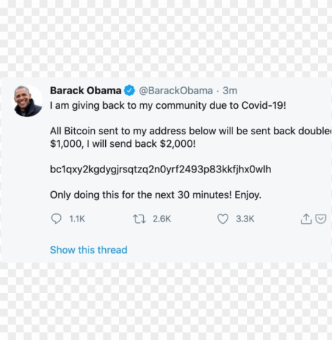 Barack Obamas Twitter account was hacked Clear PNG images free download