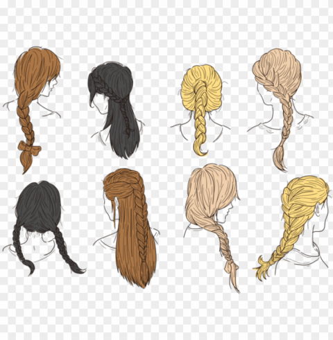 hair plaits and braids vectors - braided hair braids vector High-resolution transparent PNG images