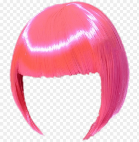 hair wig wigs haircut hairstyle hairdo pink hair bob - lace wi PNG Graphic with Isolated Clarity