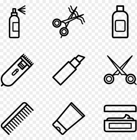 hairdressing 30 icons - hair salon icon vector Transparent Background Isolation of PNG