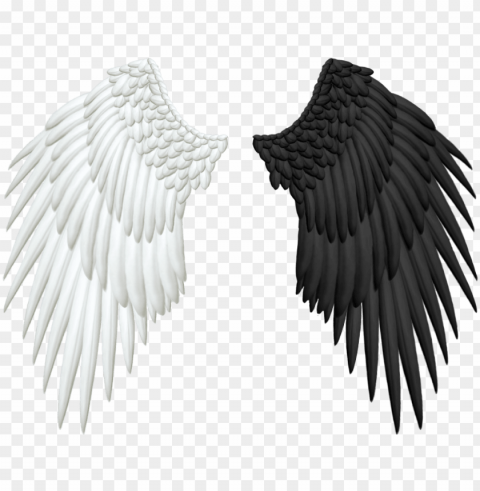 half wings transparent - angel and demon wings PNG design